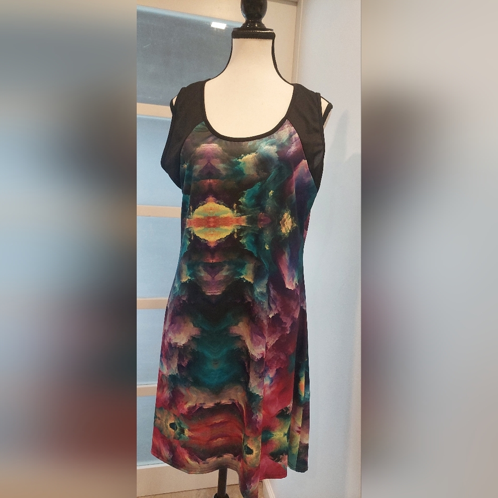 Shoreline Colorful Abstract Mini Dress